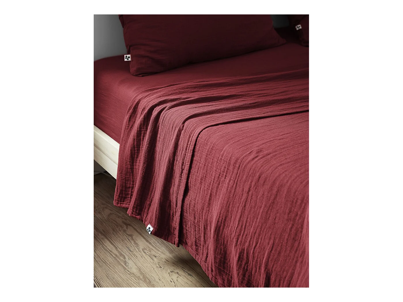 Drap plat 270 x 300 cm GAÏA Lie de vin