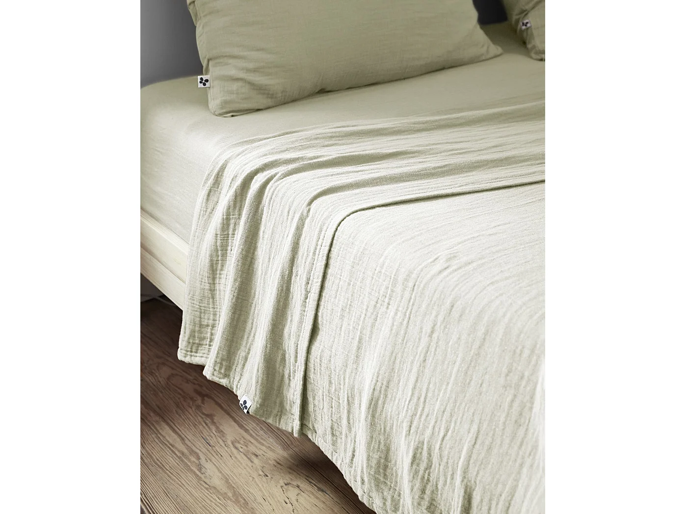 Drap plat 270 x 300 cm GAÏA Vert d'eau