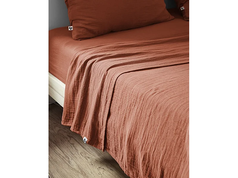 Drap plat 240 x 300 cm GAÏA Terracotta