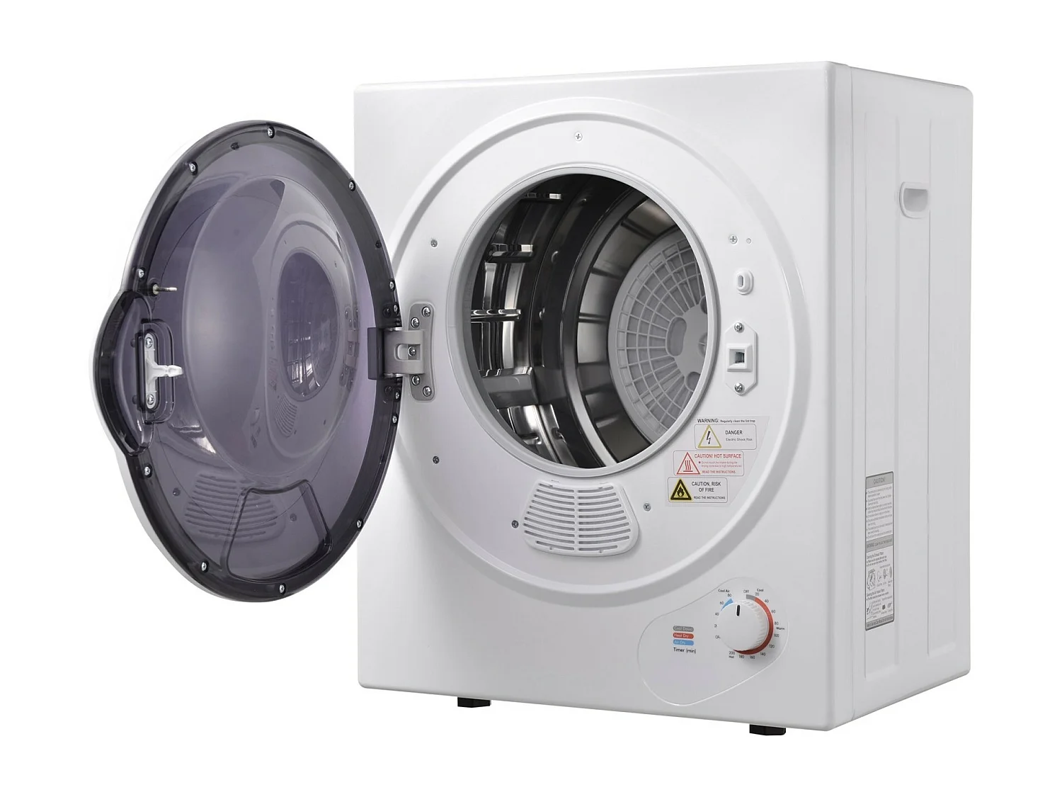 Sèche-linge hublot 2,5kg - chauffage en céramique PTC - avec protection de surchauffe - max 65 °C - accrochable au mur