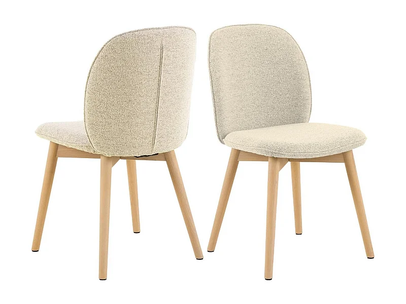 Chaises scandinaves en tissu bouclette (lot de 2) - ALIX