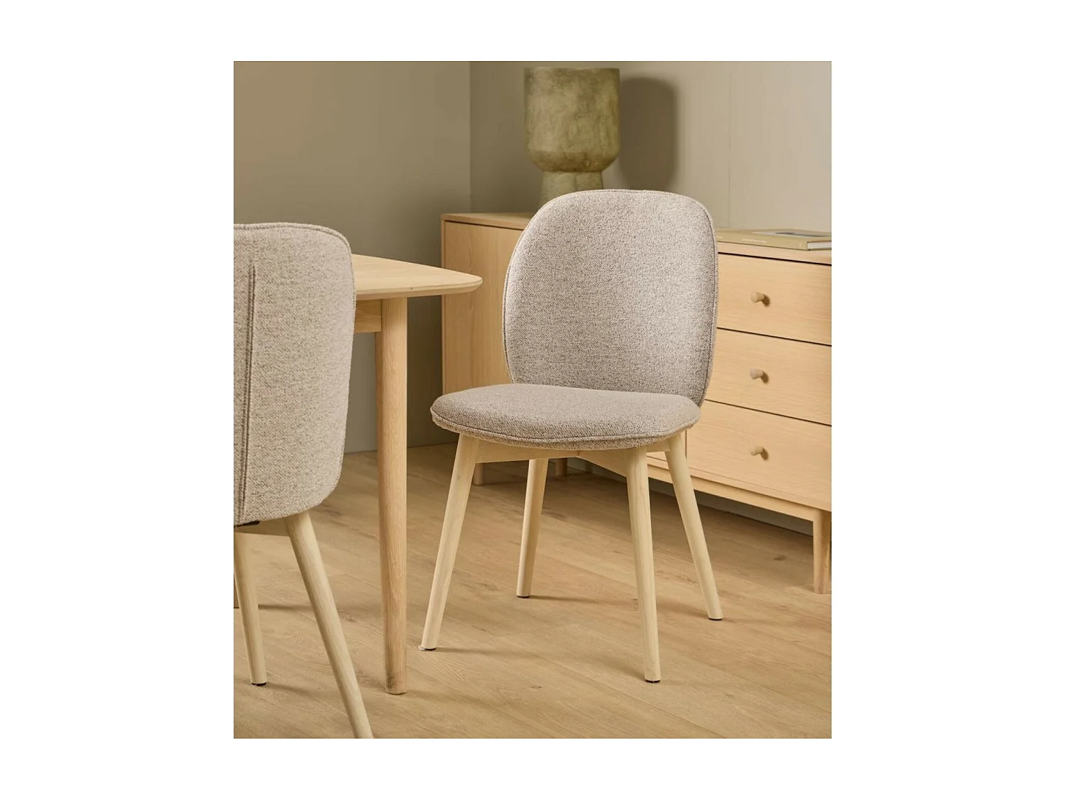 Chaises scandinaves en tissu bouclette (lot de 2) - ALIX