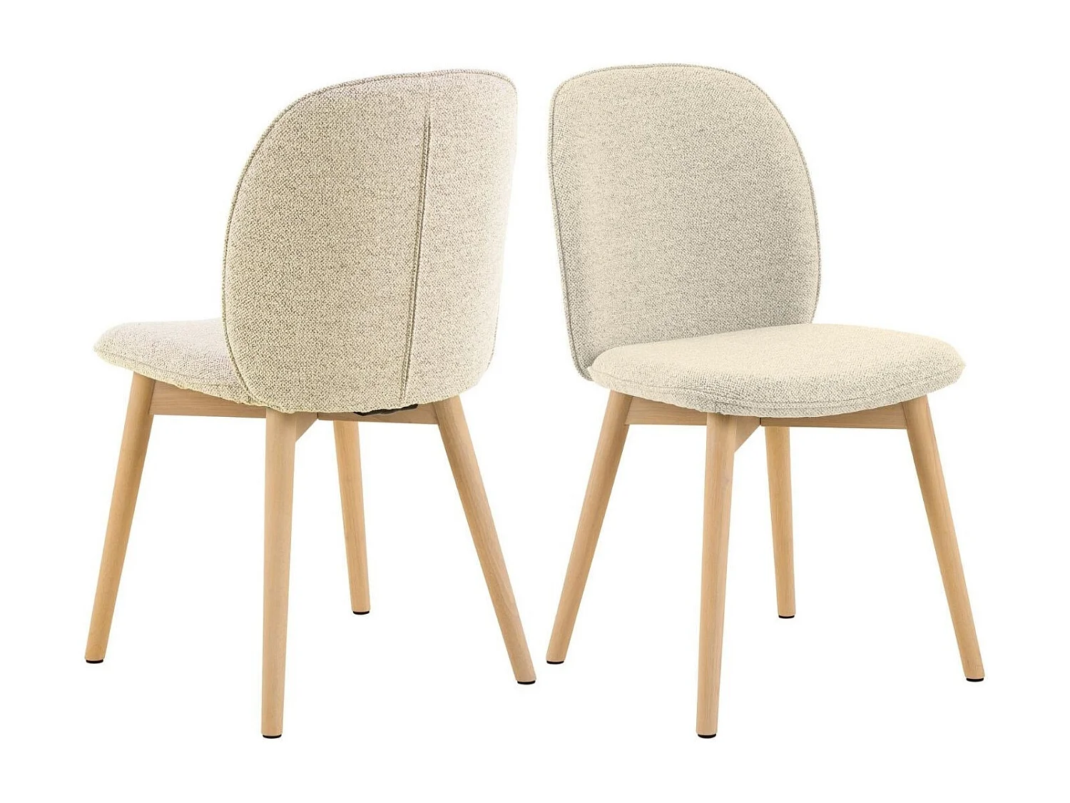 Chaises scandinaves en tissu bouclette (lot de 2) - ALIX
