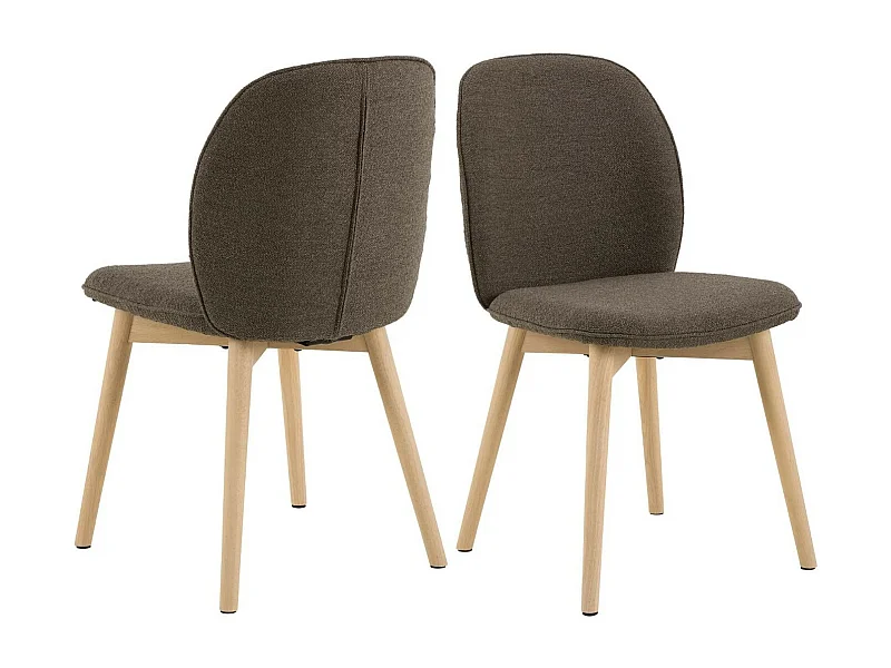 Chaises scandinaves en tissu bouclette (lot de 2) - ALIX