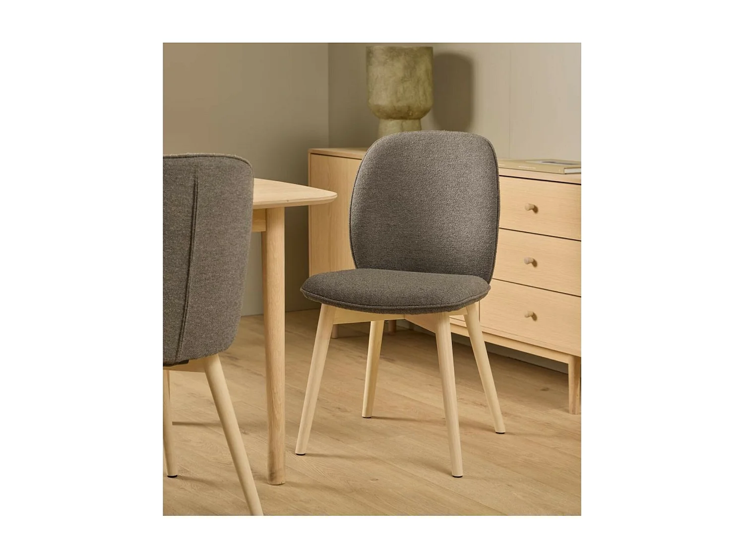 Chaises scandinaves en tissu bouclette (lot de 2) - ALIX
