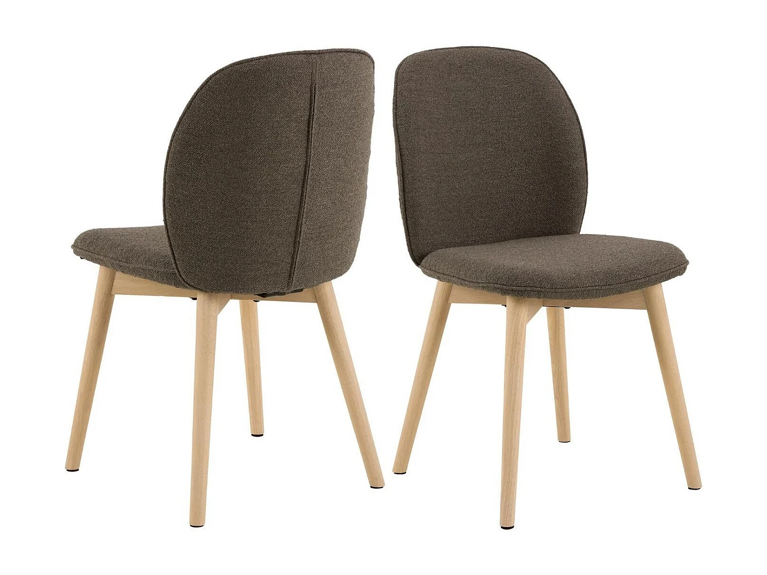 Chaises scandinaves en tissu bouclette (lot de 2) - ALIX