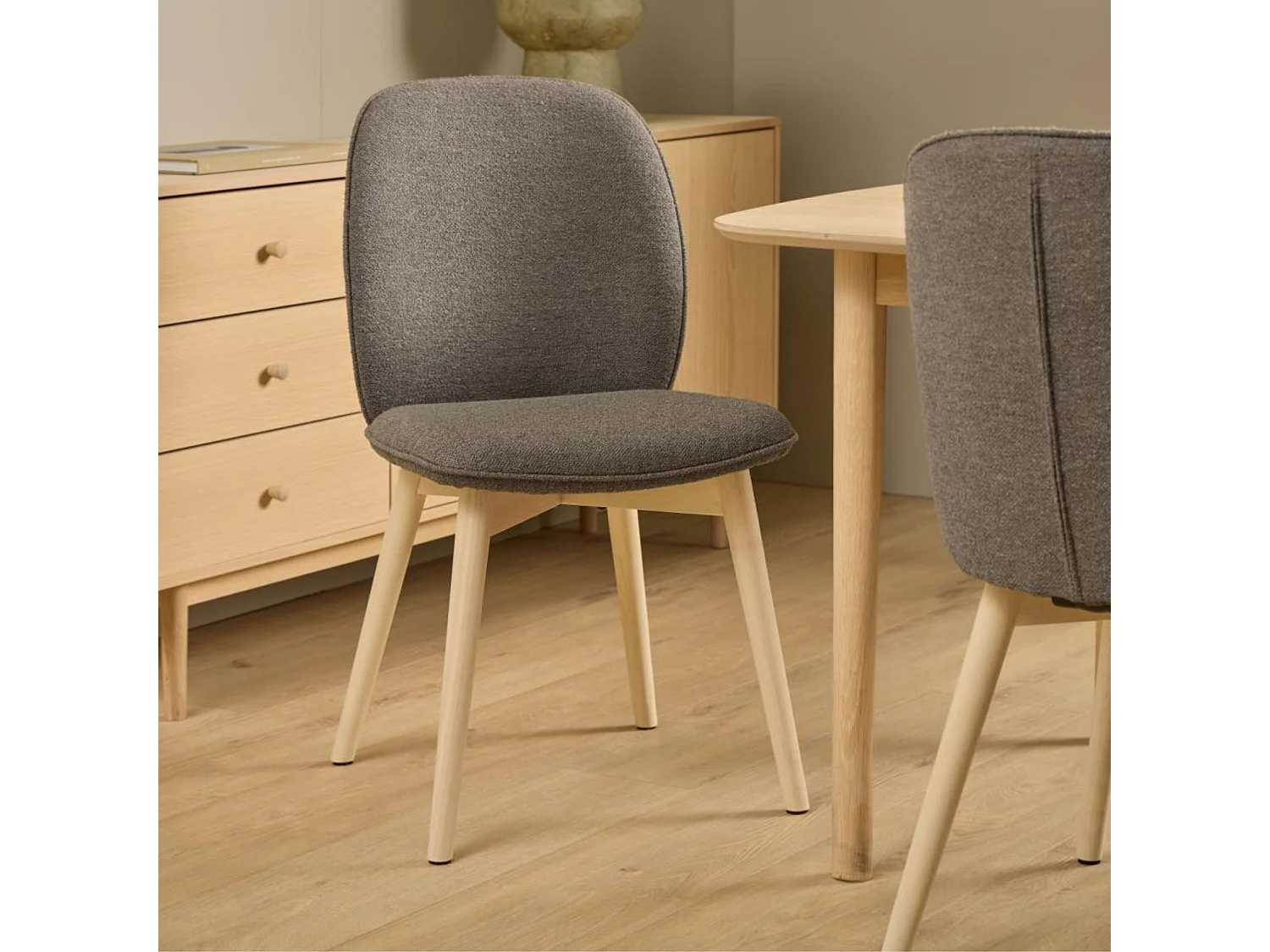 Chaises scandinaves en tissu bouclette (lot de 2) - ALIX