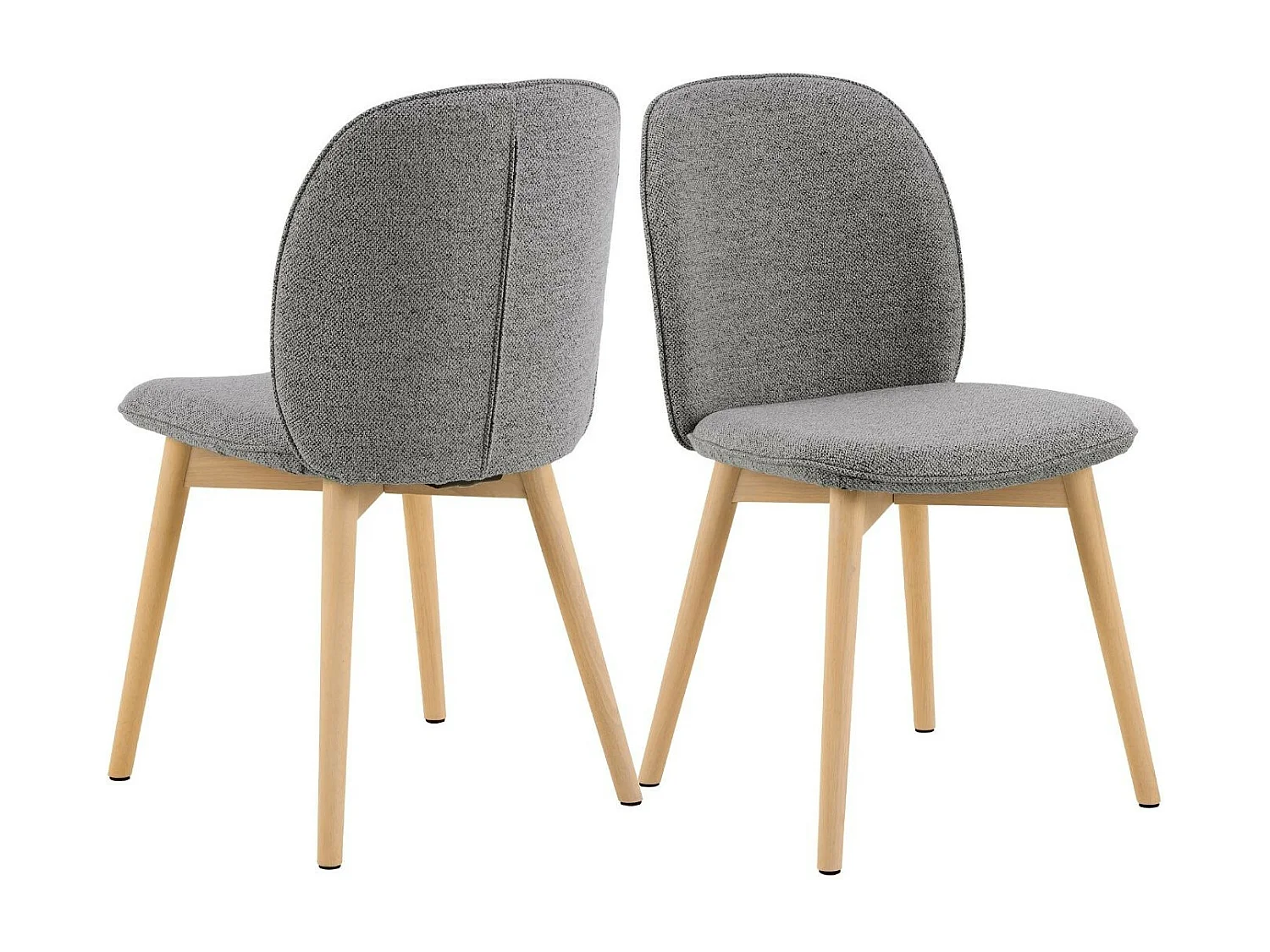 Chaises scandinaves en tissu bouclette (lot de 2) - ALIX