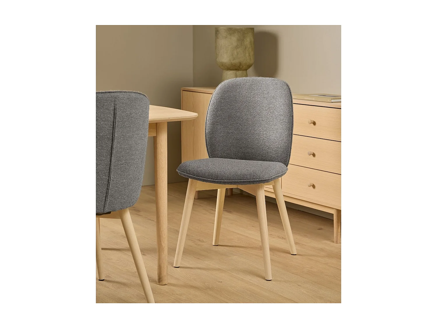 Chaises scandinaves en tissu bouclette (lot de 2) - ALIX