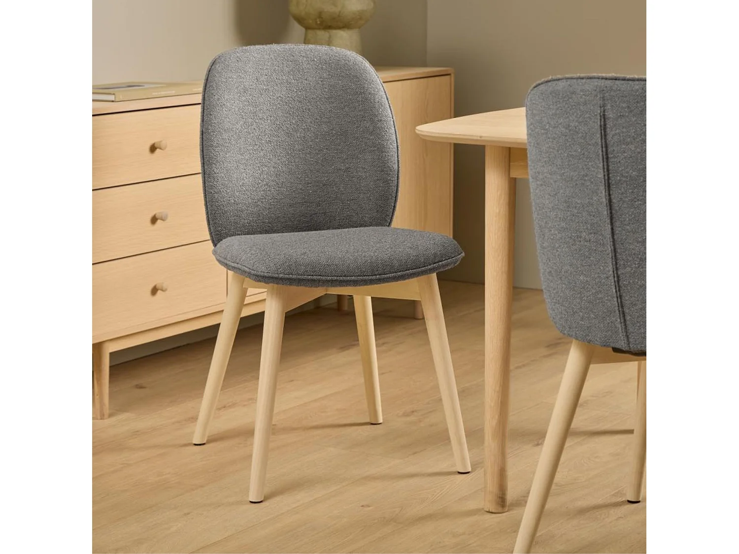 Chaises scandinaves en tissu bouclette (lot de 2) - ALIX