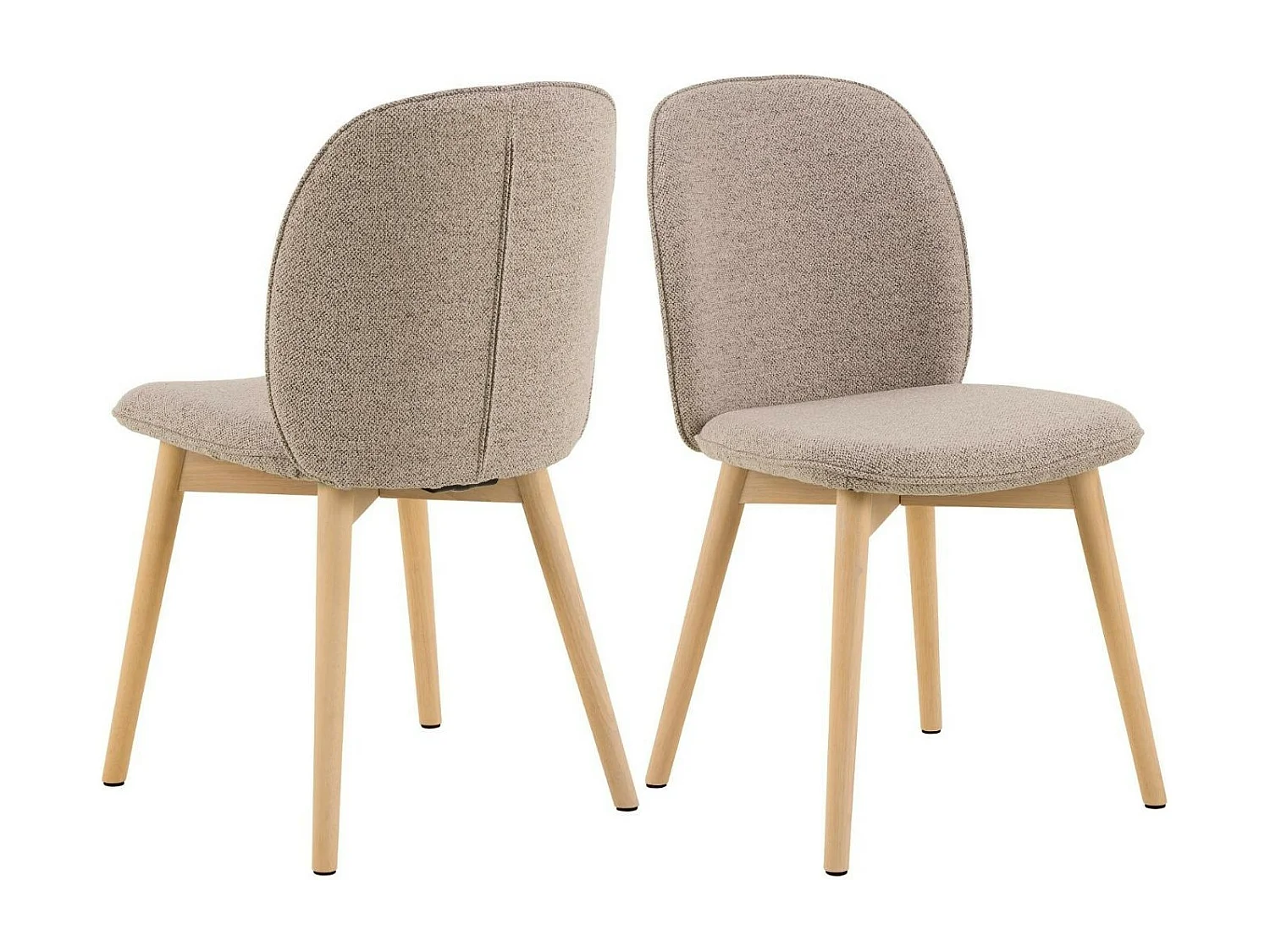 Chaises scandinaves en tissu bouclette (lot de 2) - ALIX