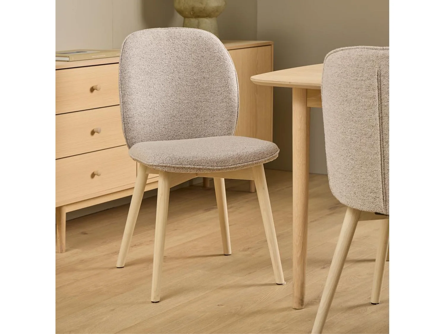 Chaises scandinaves en tissu bouclette (lot de 2) - ALIX
