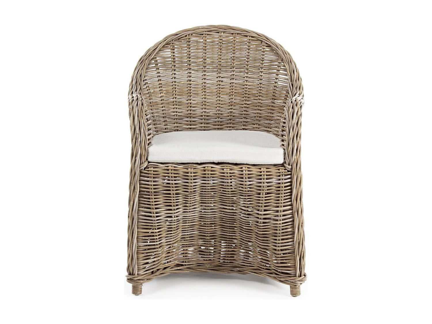 Fauteuil en rotin naturel et coussin en coton - SAINT TROPEZ
