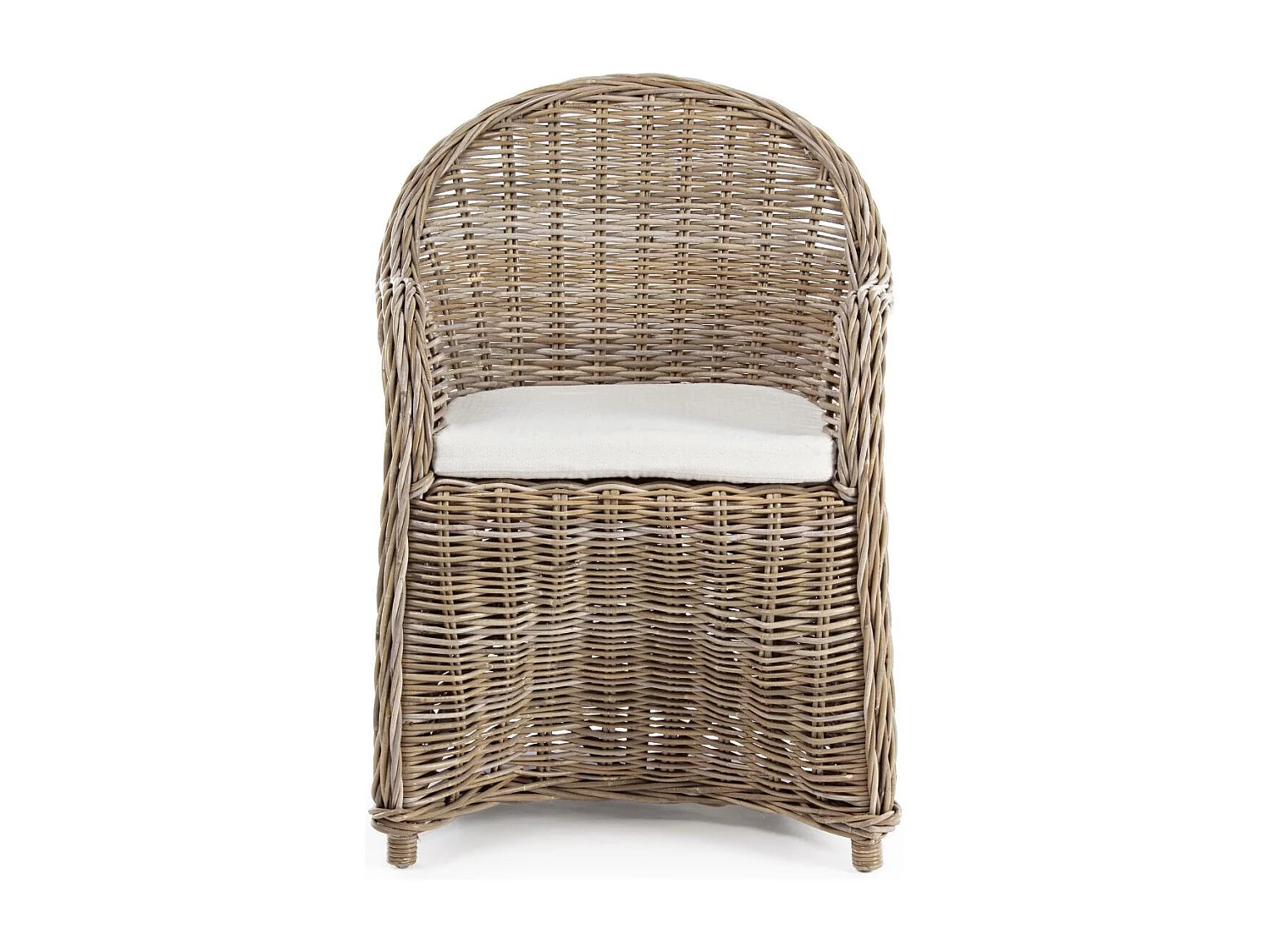 Fauteuil en rotin naturel et coussin en coton - SAINT TROPEZ