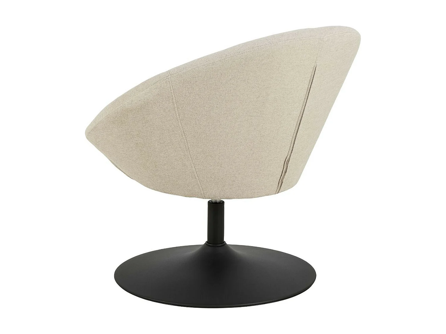 Fauteuil rond organique pivotant en tissu beige - NAEL