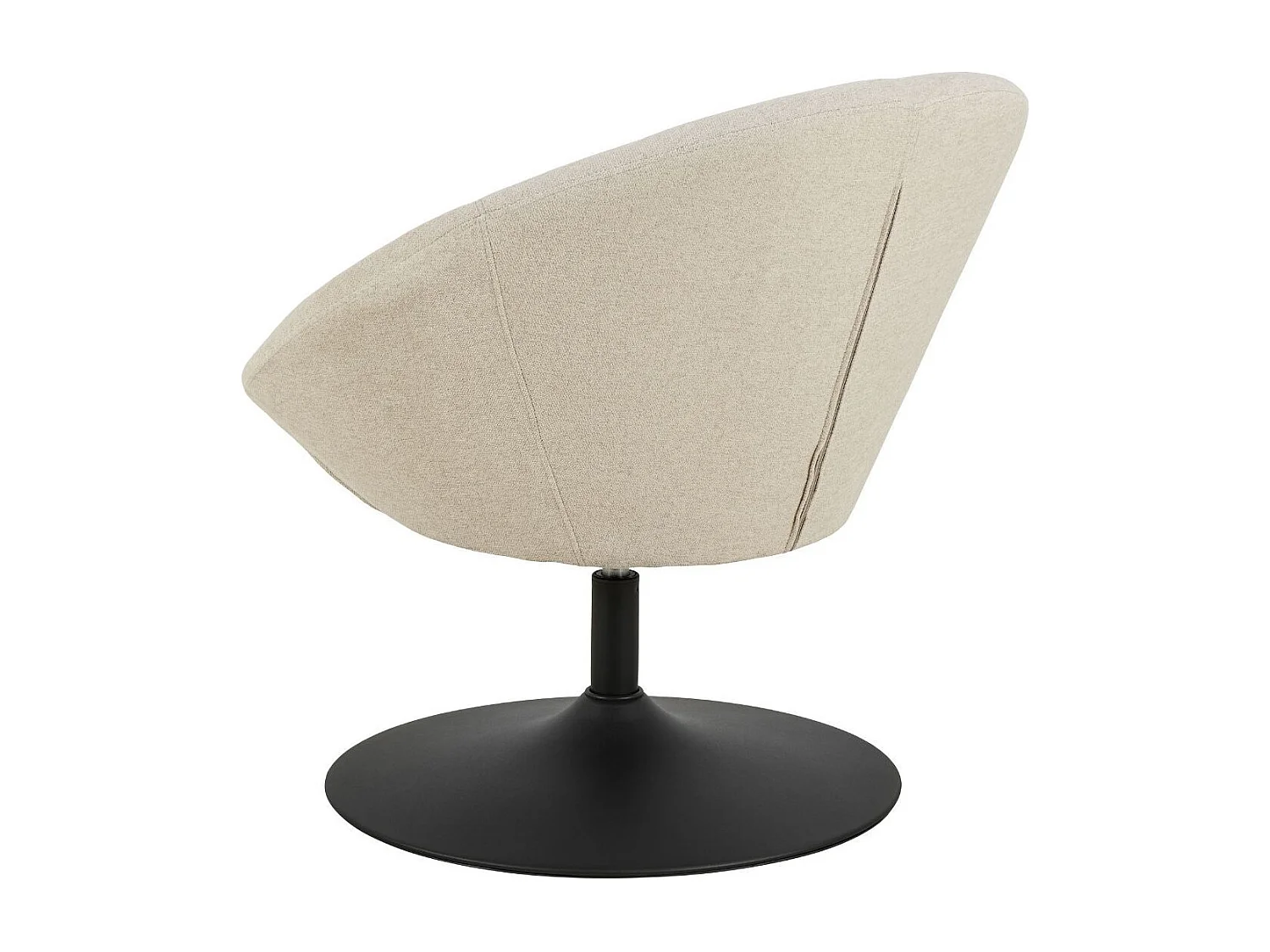 Fauteuil rond organique pivotant en tissu beige - NAEL