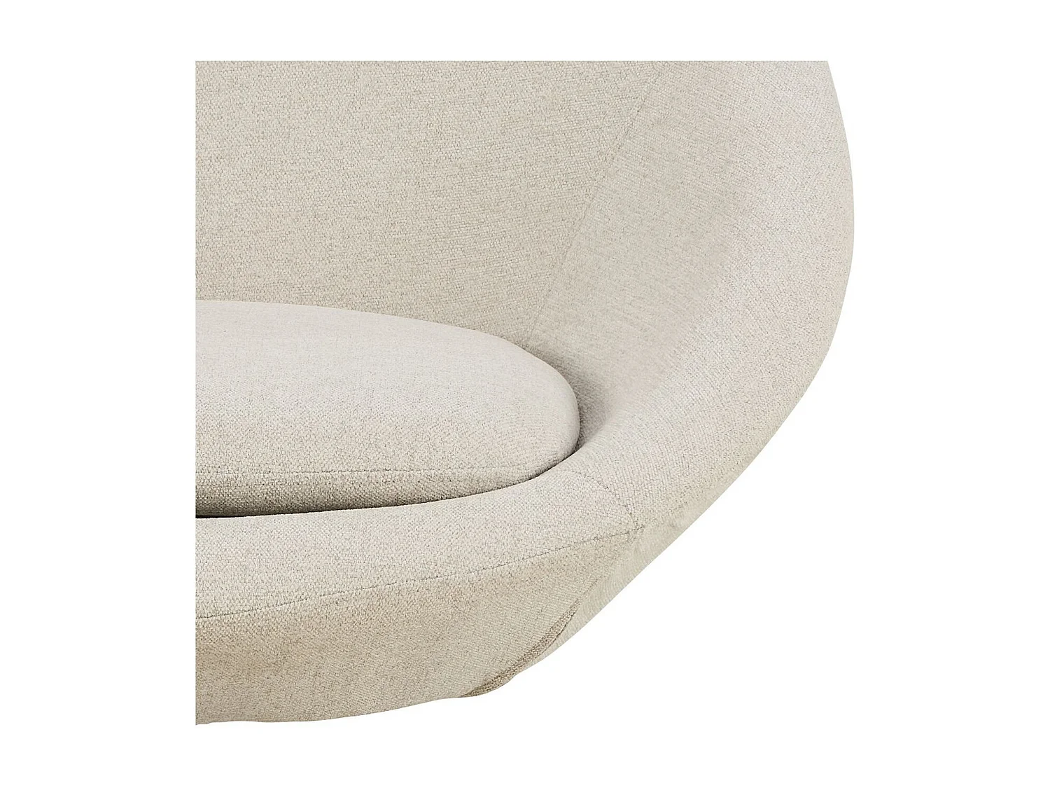 Fauteuil rond organique pivotant en tissu beige - NAEL