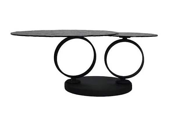 Table basse en verre ondulé noir LIGURIE