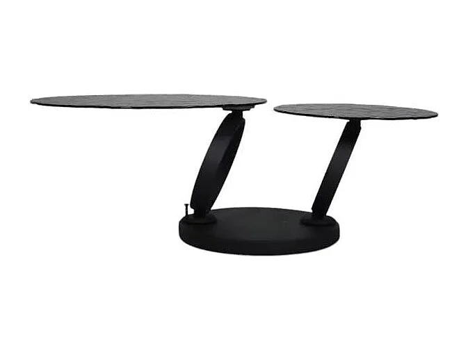 Table basse en verre ondulé noir LIGURIE