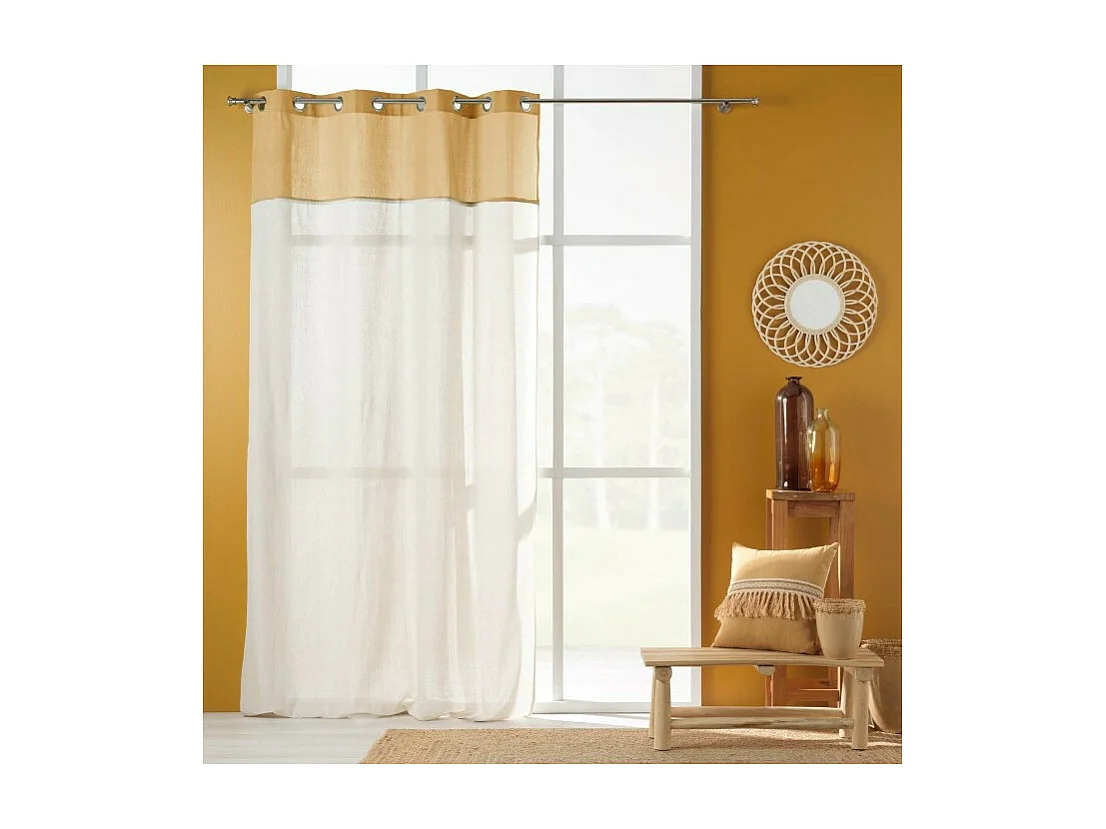 Coussin Déco Franges "Janara" 45x45cm Ocre