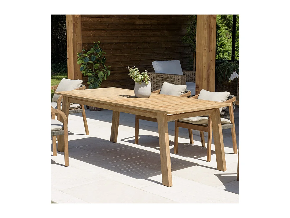 CELESTIN - Table à manger de jardin en bois d'acacia 200x95cm