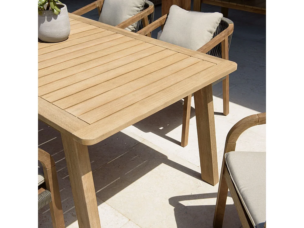 CELESTIN - Table à manger de jardin en bois d'acacia 200x95cm