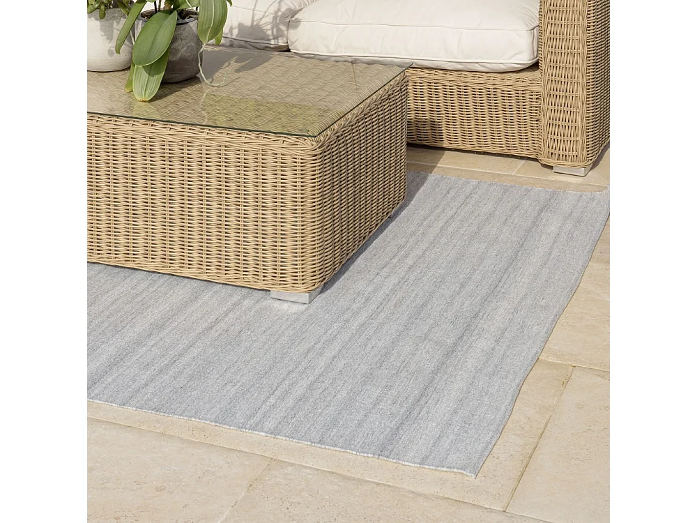 QUENTIN - Tapis d'extérieur rectangulaire 200x290cm gris