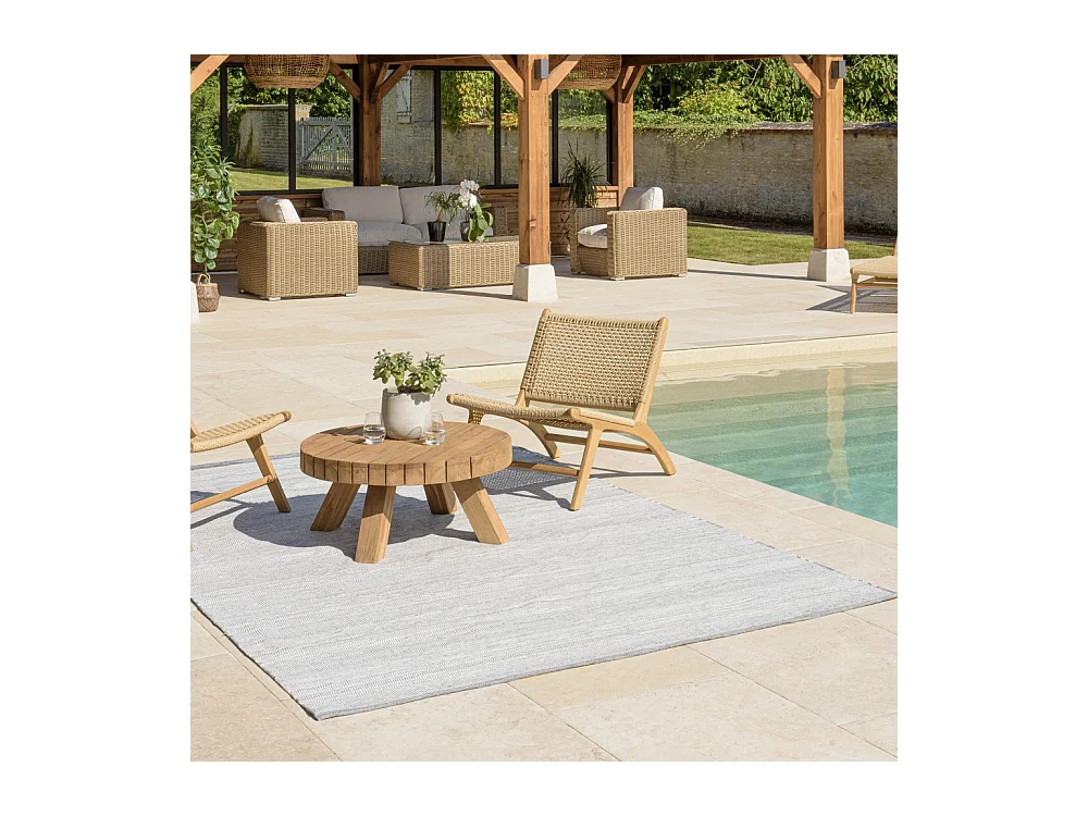 QUENTIN - Tapis d'extérieur rectangulaire 160x230cm gris/blanc