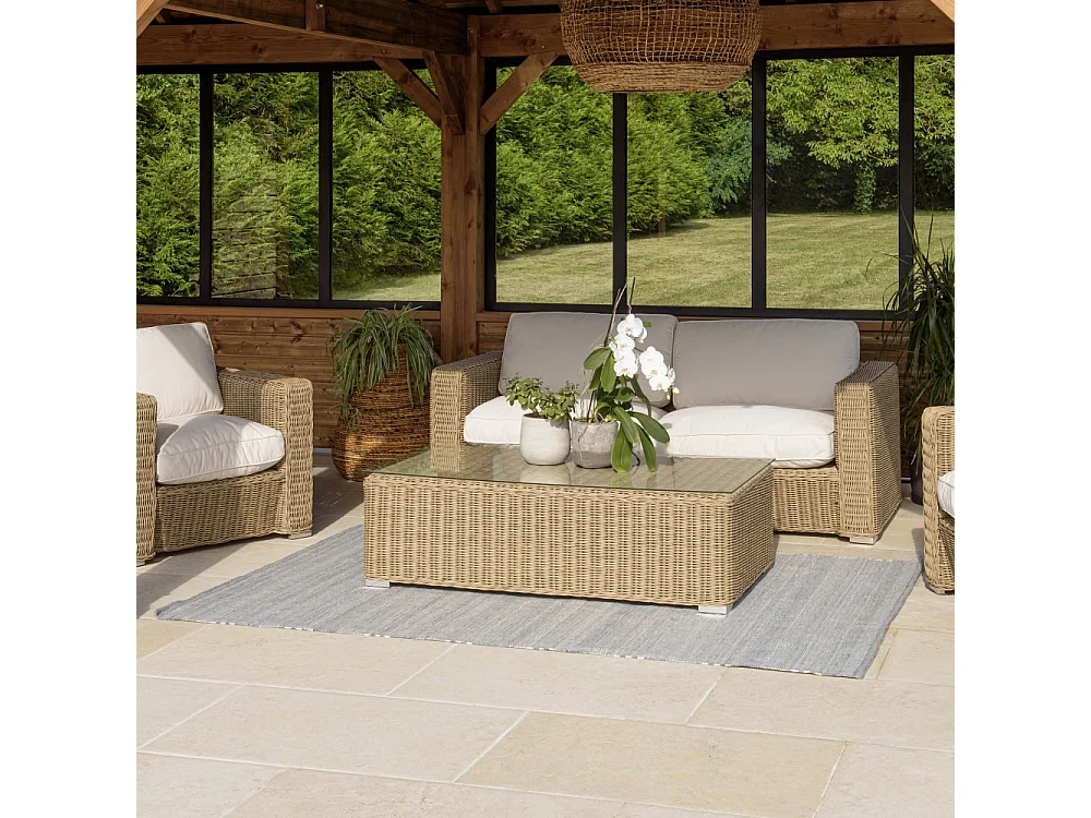 QUENTIN - Tapis d'extérieur rectangulaire 200x290cm gris/blanc