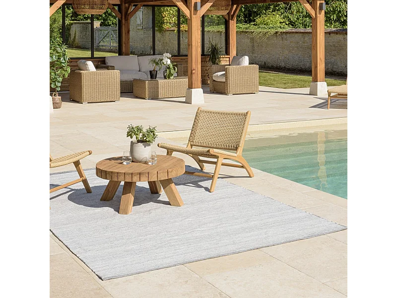 QUENTIN - Tapis d'extérieur rectangulaire 200x290cm gris/blanc