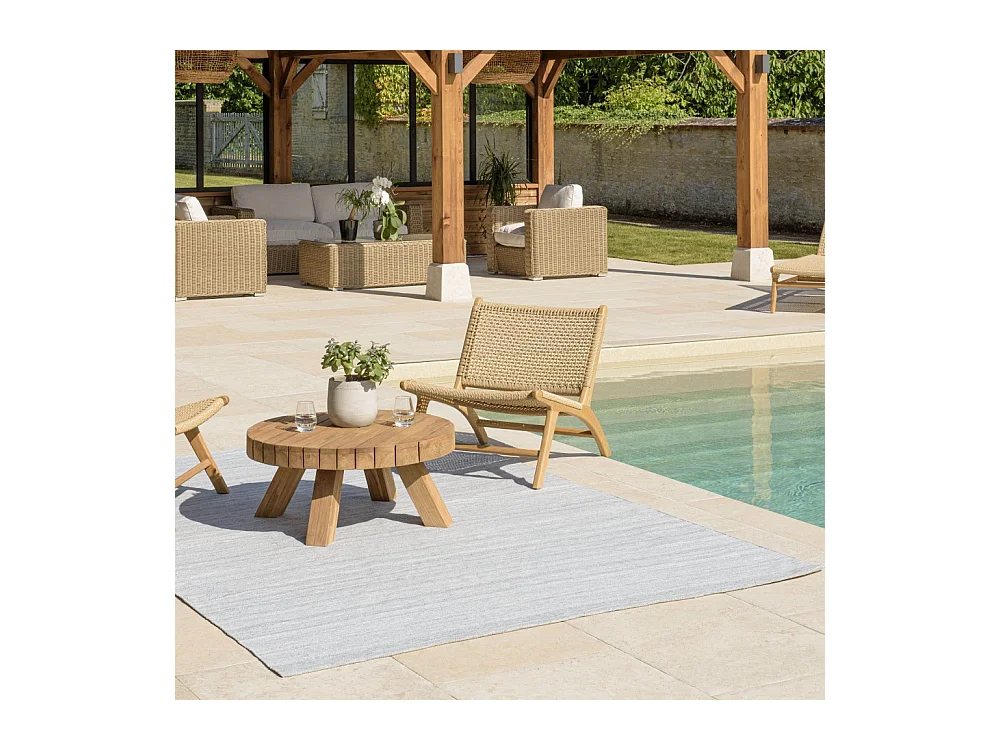 QUENTIN - Tapis d'extérieur rectangulaire 160x230cm gris chiné