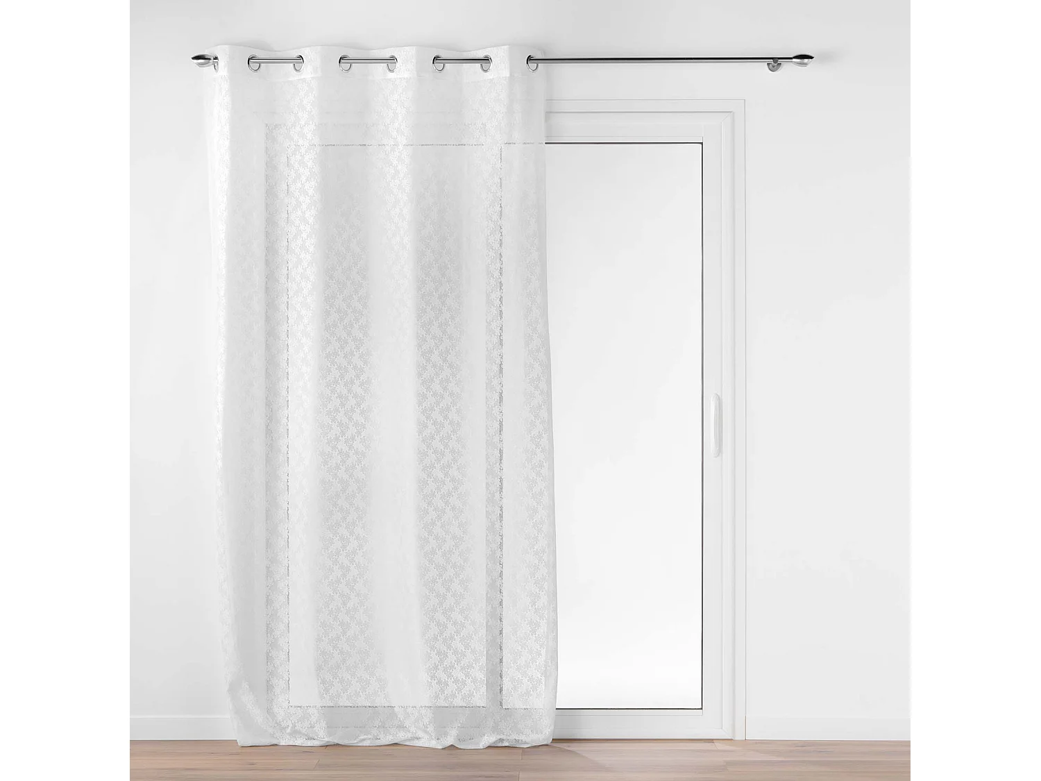 Rideau Voilage à Œillets Maille "Fanny" 140x240cm Blanc