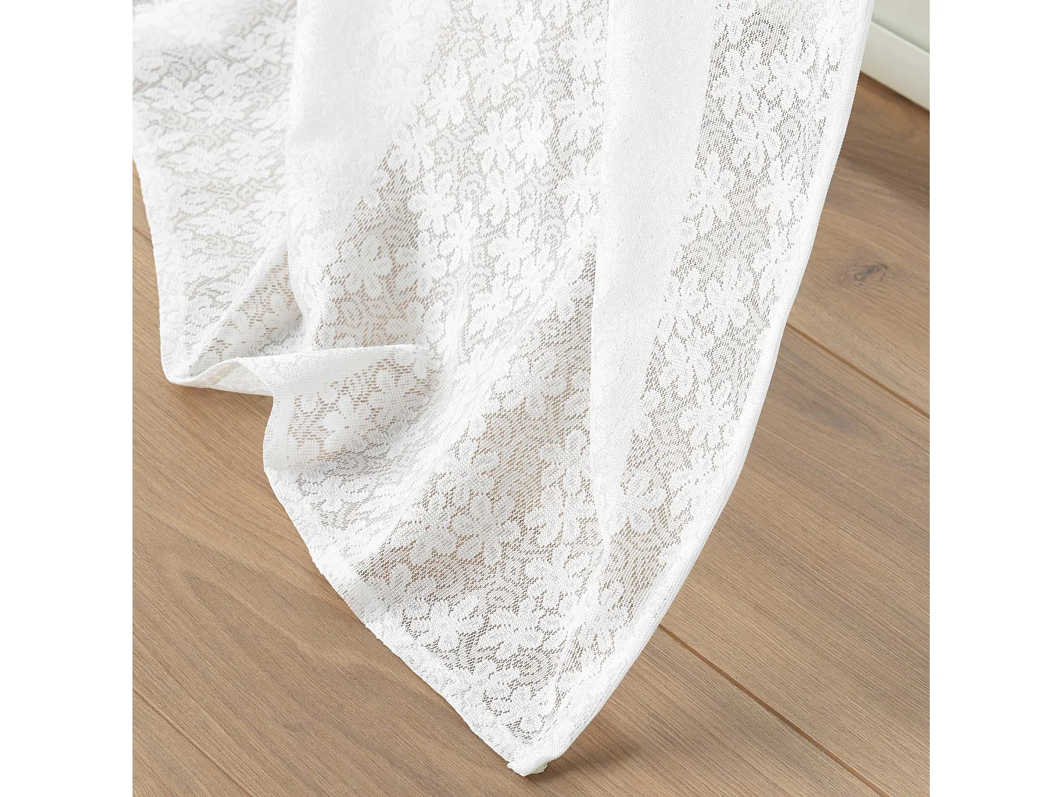 Rideau Voilage à Œillets Maille "Fanny" 140x240cm Blanc