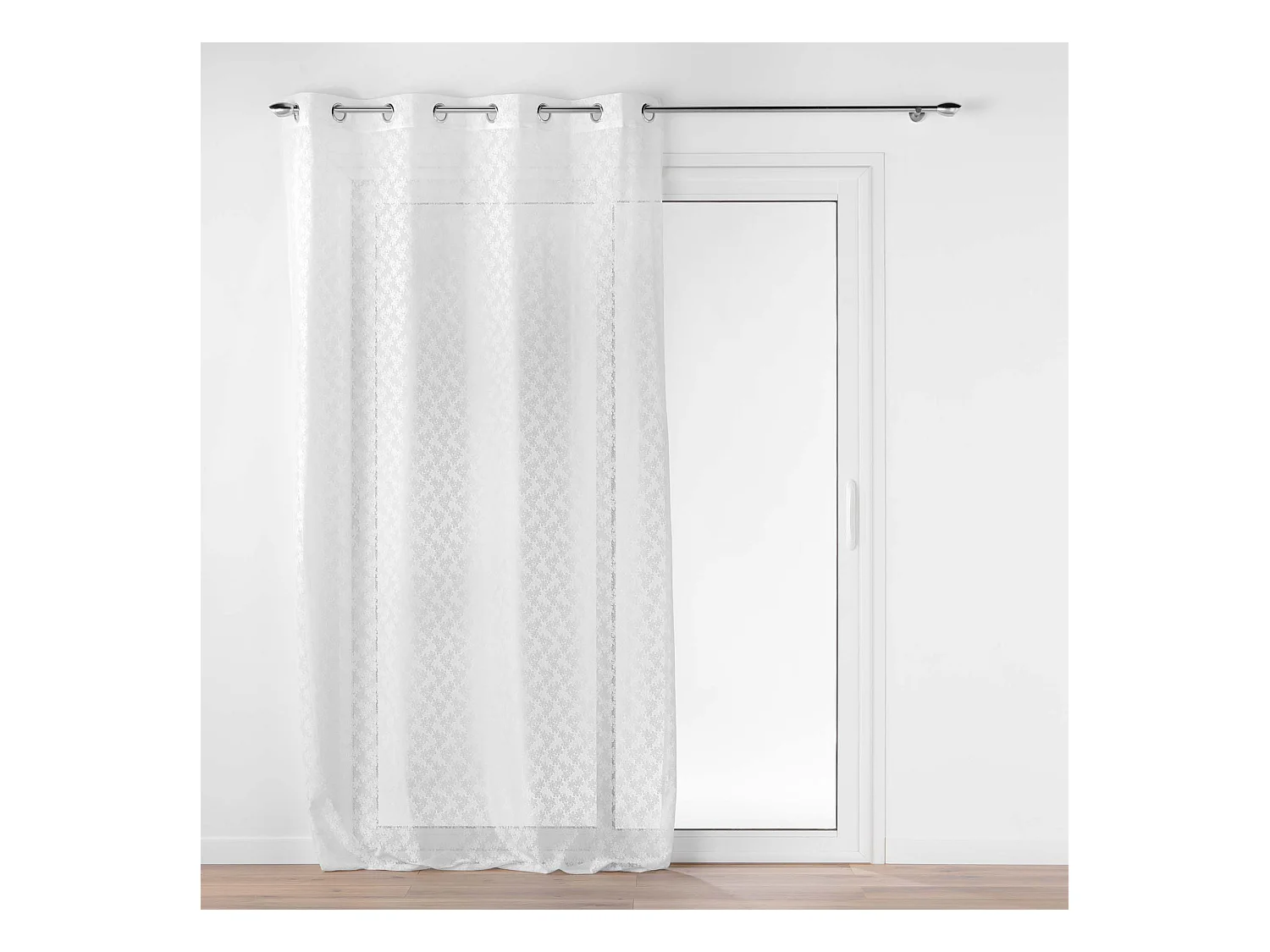 Rideau Voilage à Œillets Maille "Fanny" 140x240cm Blanc