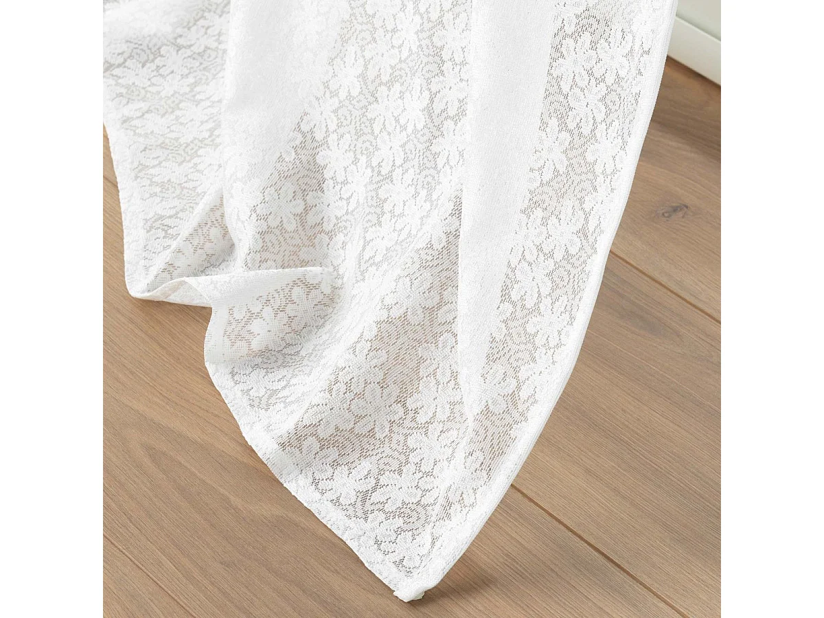 Rideau Voilage à Œillets Maille "Fanny" 140x240cm Blanc