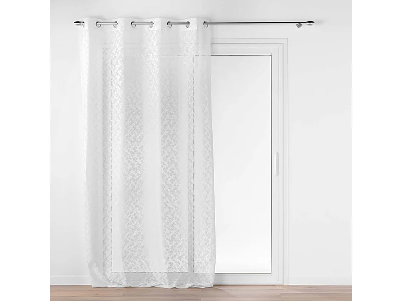 Rideau Voilage à Œillets Maille "Fanny" 140x240cm Blanc