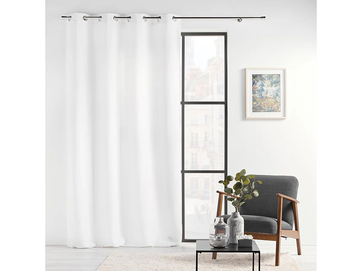 Rideau à Œillets en Velours "Verra" 140x260cm Blanc