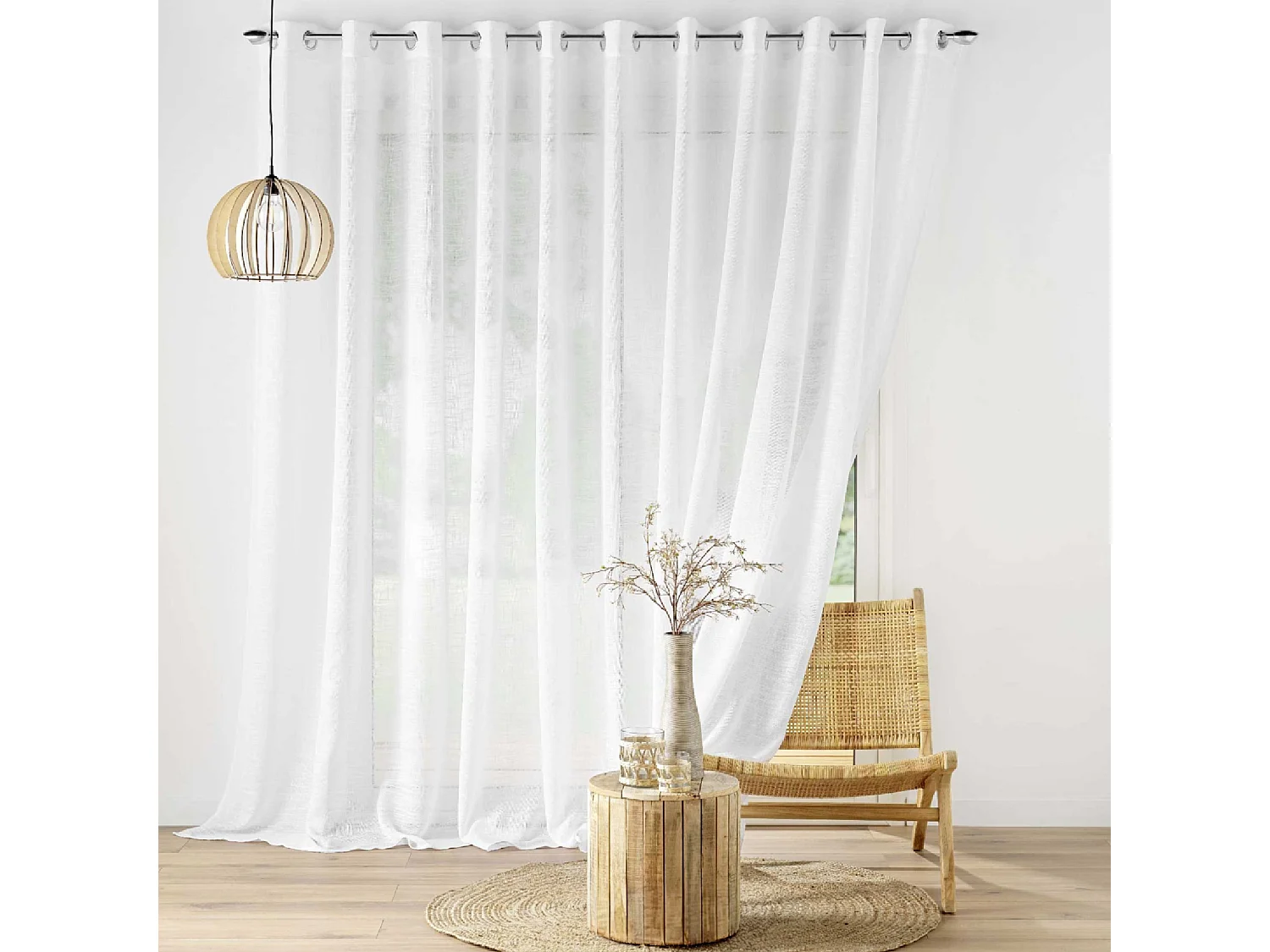 Rideau Voilage "Haltona" 400x240cm Blanc