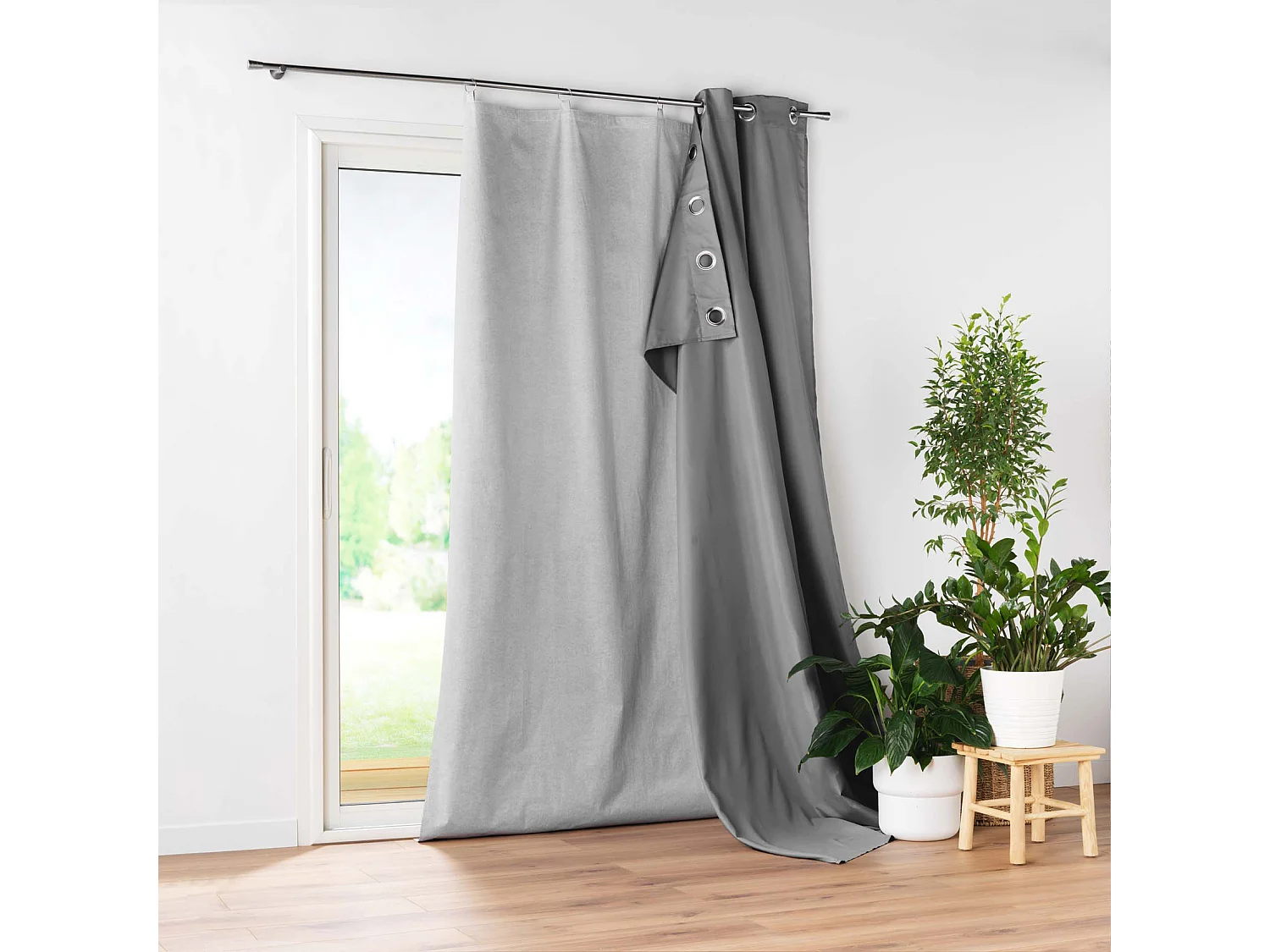 Rideau Occultant Thermique "Cover" 130x230cm Argent