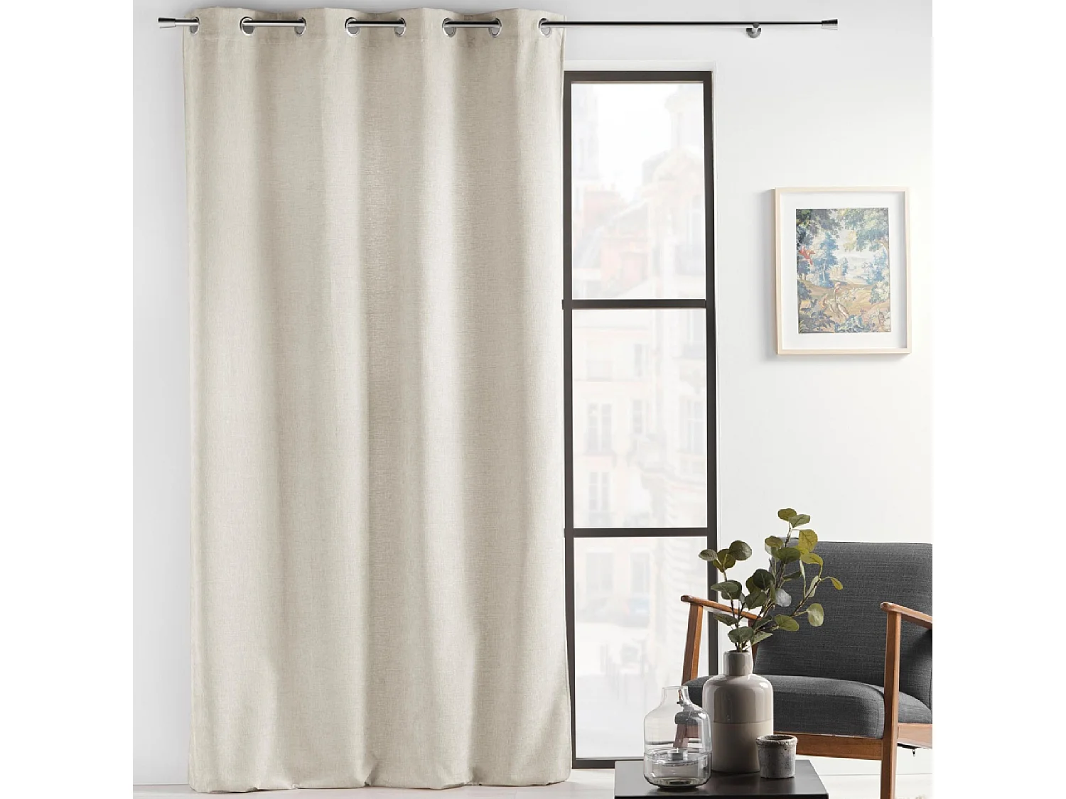 Rideau à Œillets en Velours "Verra" 140x260cm Lin