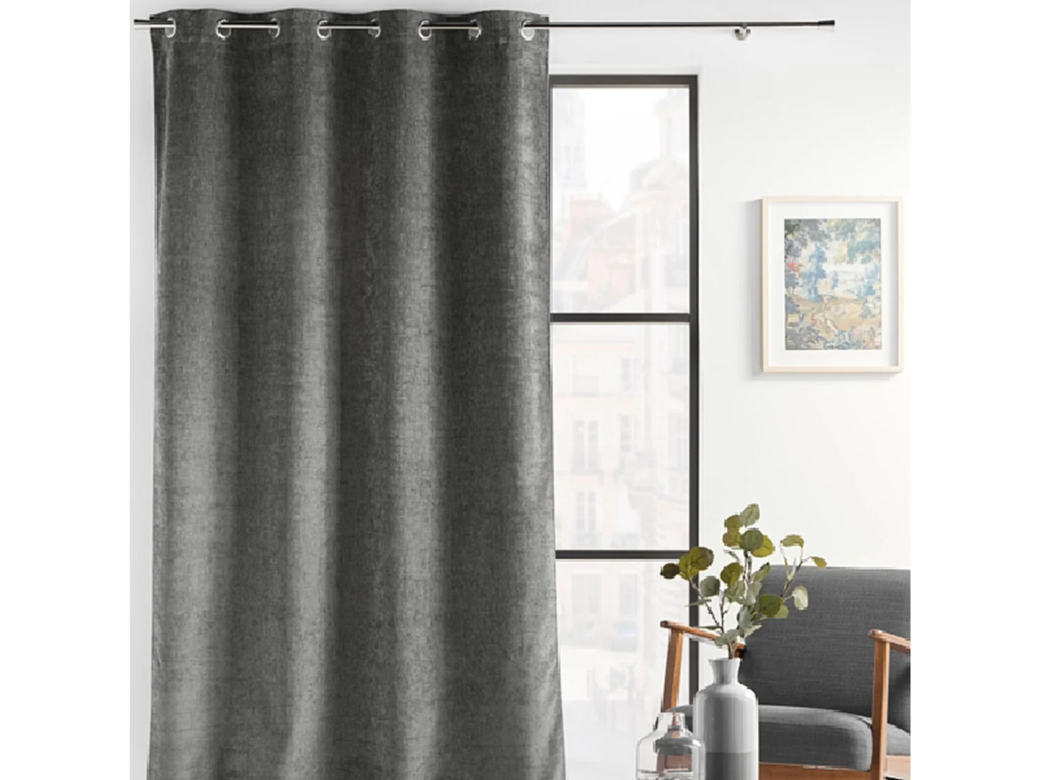 Vorhang mit Ösen Verra Samt mit Relief 140 x 260 cm