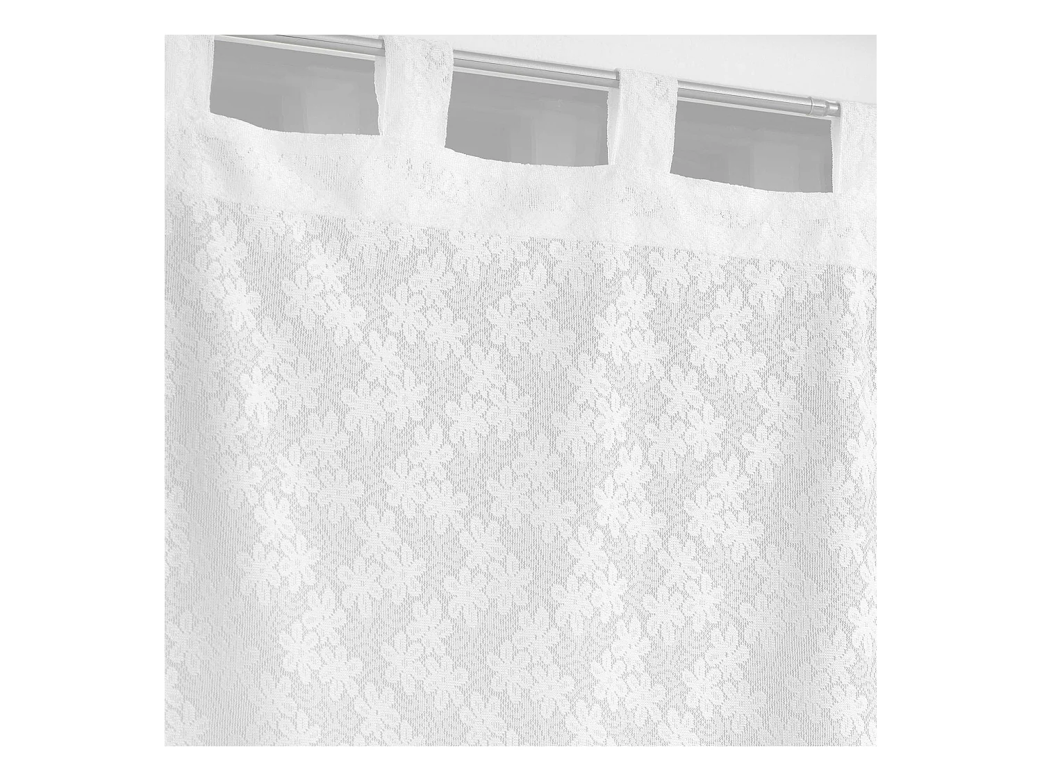 Paire de Voilages Maille "Fanny" 60x90cm Blanc