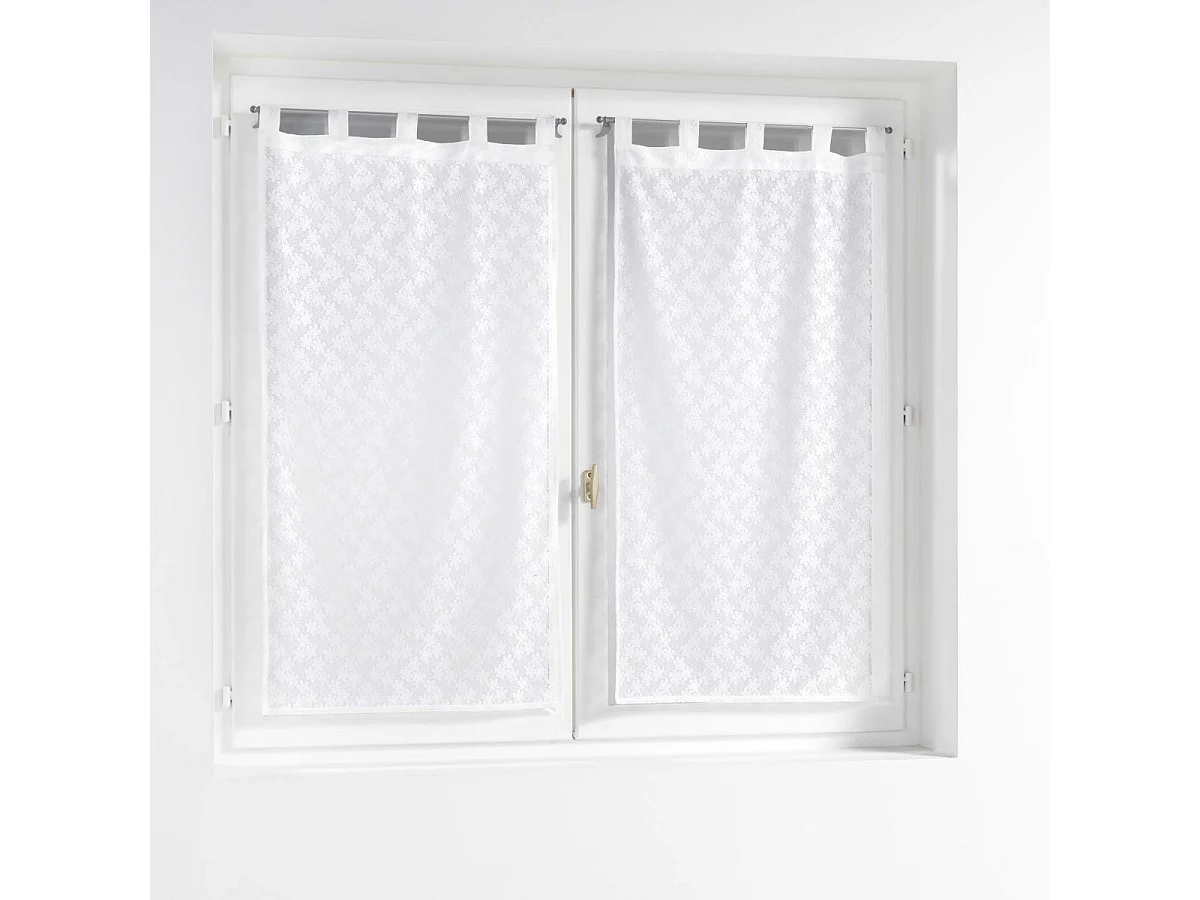 Paire de Voilages Maille "Fanny" 60x90cm Blanc