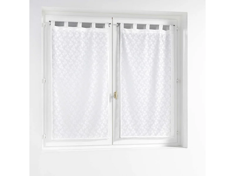 Paire de Voilages Maille &quot;Fanny&quot; 60x90cm Blanc