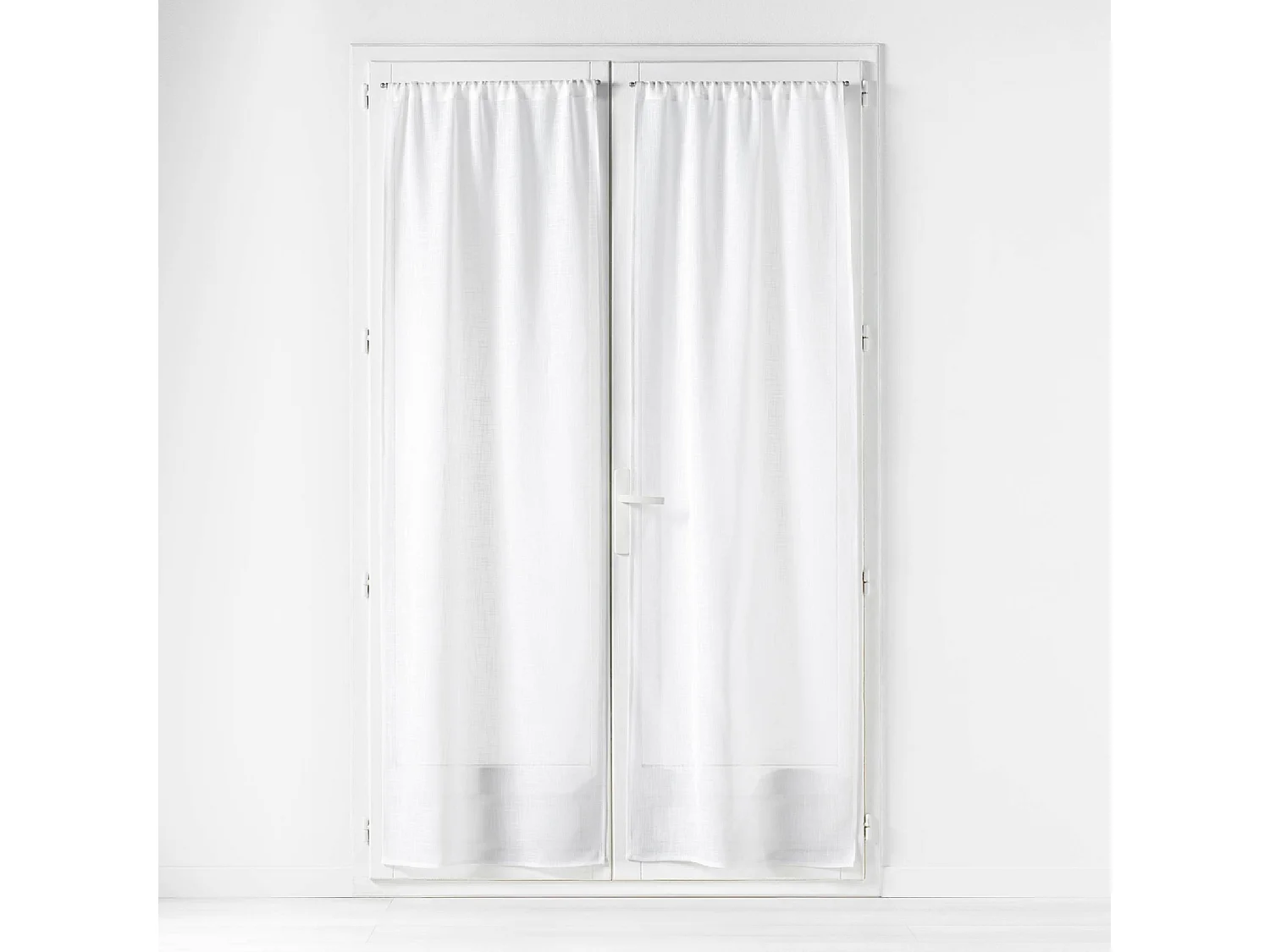 Paire de Voilage Passe-Tringle "Haltona" 70x200cm Blanc