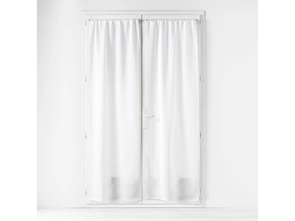 Paire de Voilage Passe-Tringle "Haltona" 70x200cm Blanc