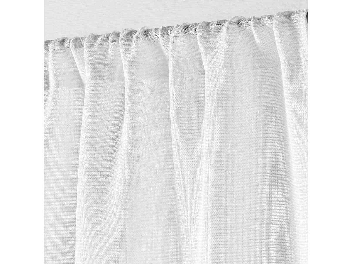 Paire de Voilage Passe-Tringle "Haltona" 70x200cm Blanc