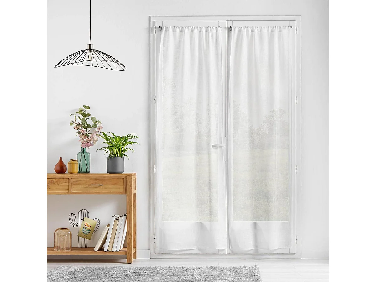Paire de Voilage Passe-Tringle "Haltona" 70x200cm Blanc