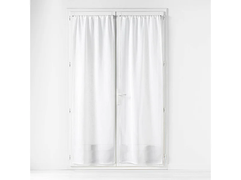 Paire de Voilage Passe-Tringle "Haltona" 70x200cm Blanc