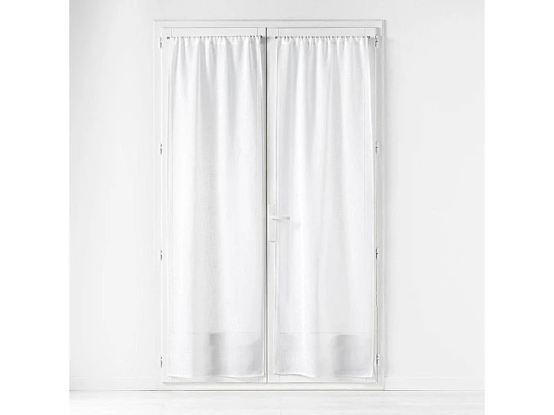Paire de Voilage Passe-Tringle "Haltona" 70x200cm Blanc